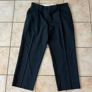 Oscar de la Renta‎ Men’s Wool Pinstripe Slacks Gray, Sz 36W 30L